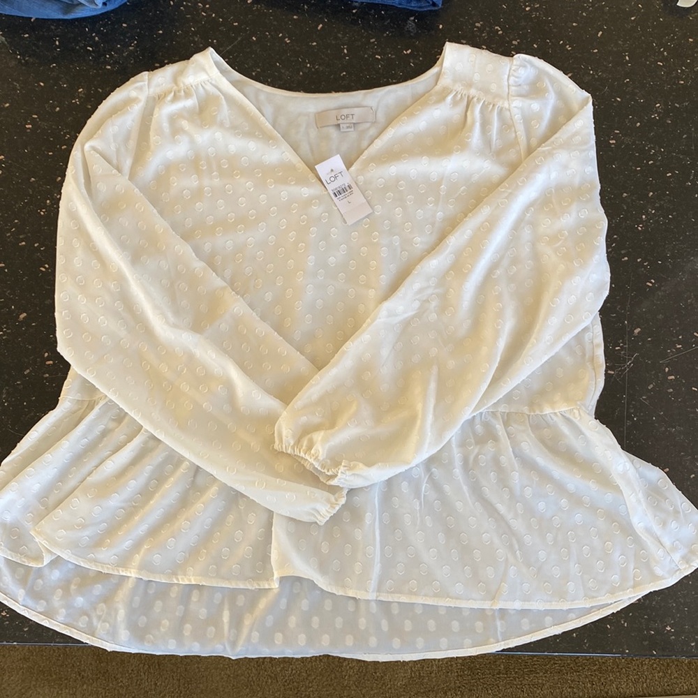 NWT White Loft Blouse